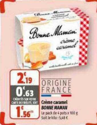 Coccimarket Crème caramel bonne maman offre