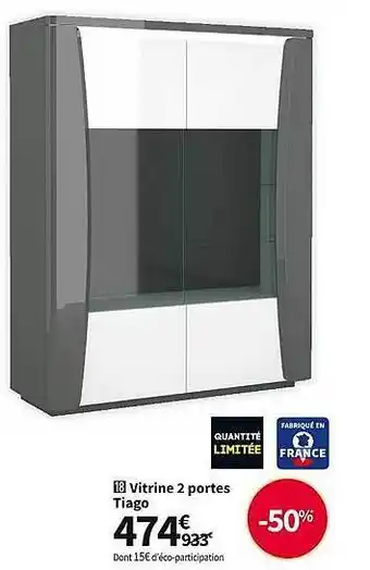 Conforama Vitrine 2 portes tiago offre