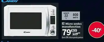 Conforama Micro-ondes monofonction candy offre