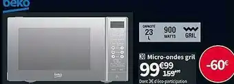 Conforama Micro-ondes gril beko offre