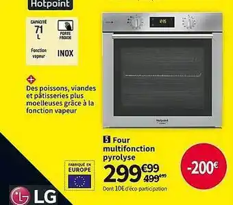 Conforama Four multifonction pyrolyse hotpoint offre