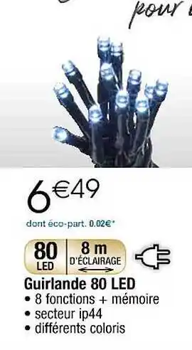 Cora x Carrefour Guirlande 80 led offre