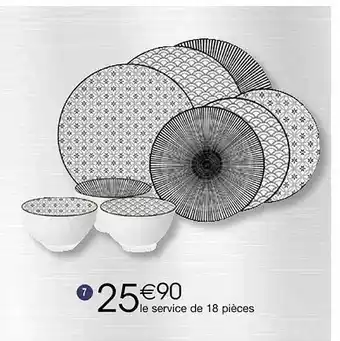 Le service de 18 pièces