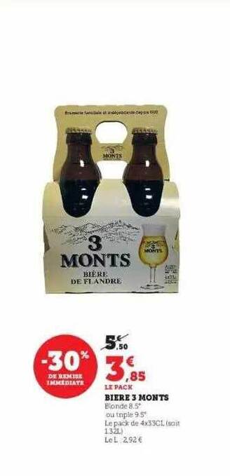 Hyper U Bière 3 monts offre