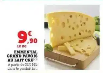 Hyper U Emmental grand pavois au lait cru offre