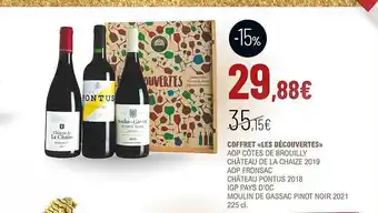 La Vignery Coffret «les découvertes» aop côtes de brouilly château de la chaize 2019 aop fronsac château pontus 2018 igp pays d'oc mouli offre