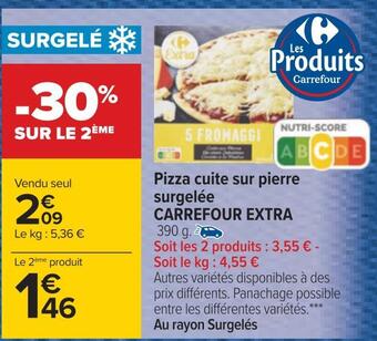Carrefour Carrefour extra pizza cuite sur pierre surgelée offre