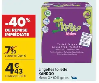 Carrefour Kandoo lingettes toilette offre