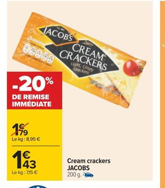 Carrefour Jacobs cream crackers offre
