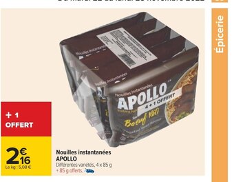 Carrefour Apollo nouilles instantanées offre