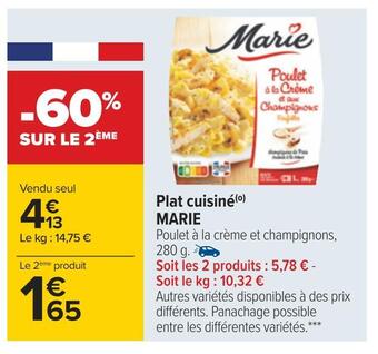 Carrefour Marie plat cuisiné offre