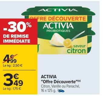 Carrefour Activia activia offre découverte offre