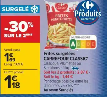 Carrefour Frites surgelées classic offre