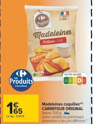 Carrefour Carrefour madeleines coquilles offre