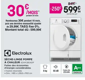 Pulsat Electrolux sèche-linge pompe à chaleur offre