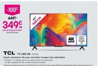 Pulsat Tcl tv led 4k offre