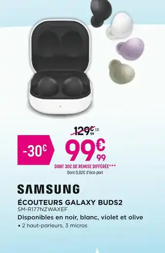 Pulsat Samsung écouteurs galaxy buds2 offre