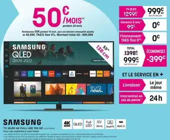 Pulsat Samsung tv qled 4k full led 100 hz offre