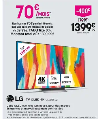 Pulsat Lg tv oled 4k offre