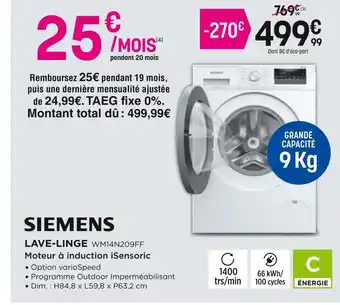 Pulsat Siemens lave-linge offre