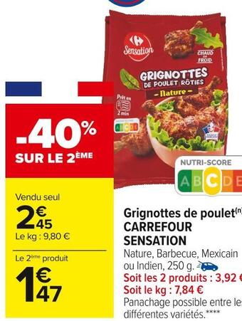 Carrefour Market Carrefour sensation grignottes de poulet offre