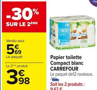 Carrefour Market Carrefour papier toilette compact blanc offre