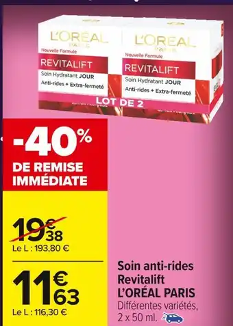 Carrefour Market L’oréal paris soin anti-rides revitalift offre