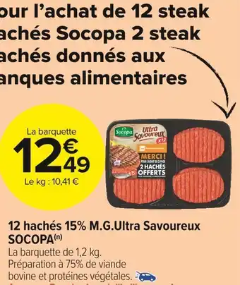 Carrefour Market Socopa 12 hachés 15% m.g.ultra savoureux offre
