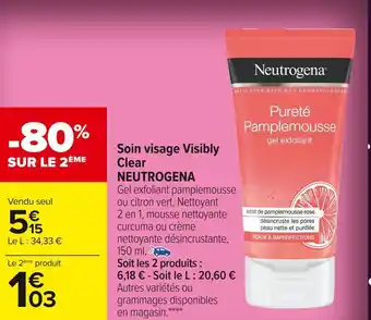 Carrefour Market Neutrogena soin visage visibly clear offre