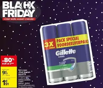 Carrefour Market Gillette gel à raser pack spécial offre
