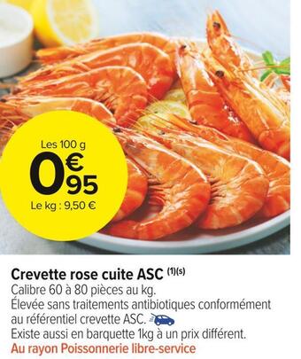 Carrefour Market Crevette rose cuite asc offre