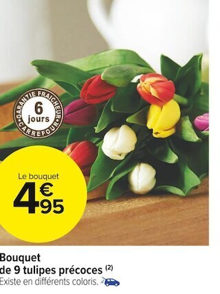 Carrefour Market Bouquet de 9 tulipes précoces offre