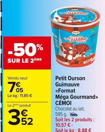 Carrefour Market Petit ourson guimauve format méga gourmand cémoi offre
