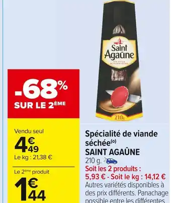 Carrefour Market Saint agaûne spécialité de viande séchée offre