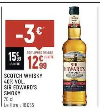 Casino Shop Scotch whisky 40% vol. sir edward's smoky offre