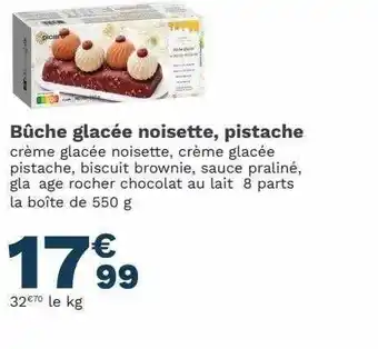 Bûche glacée noisette pistache