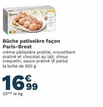 Picard Bûche patissière façon paris-brest offre