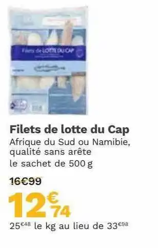 Picard Filets de lotte du cap offre