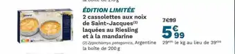Picard 2 cassolettes aux noix de saint-jacques laquées au riesling et à la mandarine offre