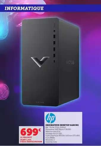Super U Ordinateur desktop gaming hp offre