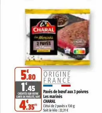 Coccinelle Supermarché Pavés de bœuf aux 3 poivres les marinés charal offre
