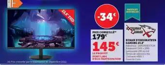 Hyper U Écran d'ordinateur gaming 23,8 offre