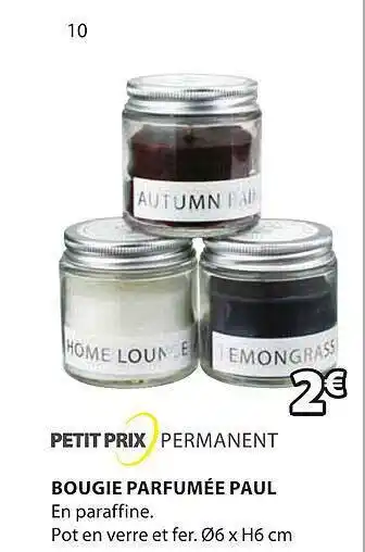 JYSK Bougie parfumé paul offre