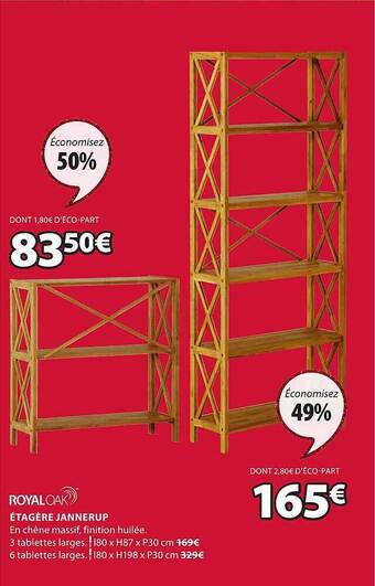 JYSK Royaloak étagère jannerup offre