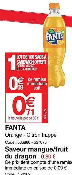 Promocash Fanta orange citron frappé offre
