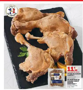 Super U Cuisse de canard confite ou manchon de canard confit maison montfort offre