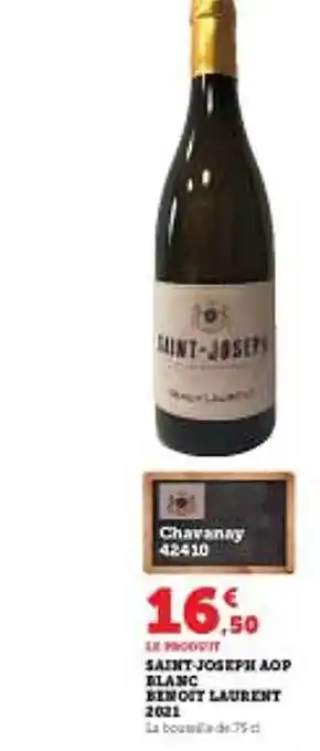 Super U Saint-joseph aop blanc benoit laurent 2021 offre