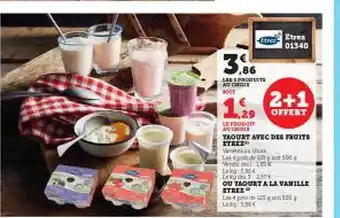 Super U Yaourt avec des fruits etrez ou yaourt à la vanille etrez offre