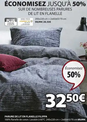 JYSK Parure de Lit En Flanelle Filippa offre