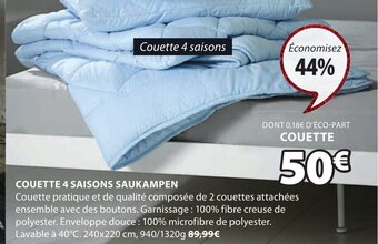 JYSK Couette 4 Saisons Saukampen offre